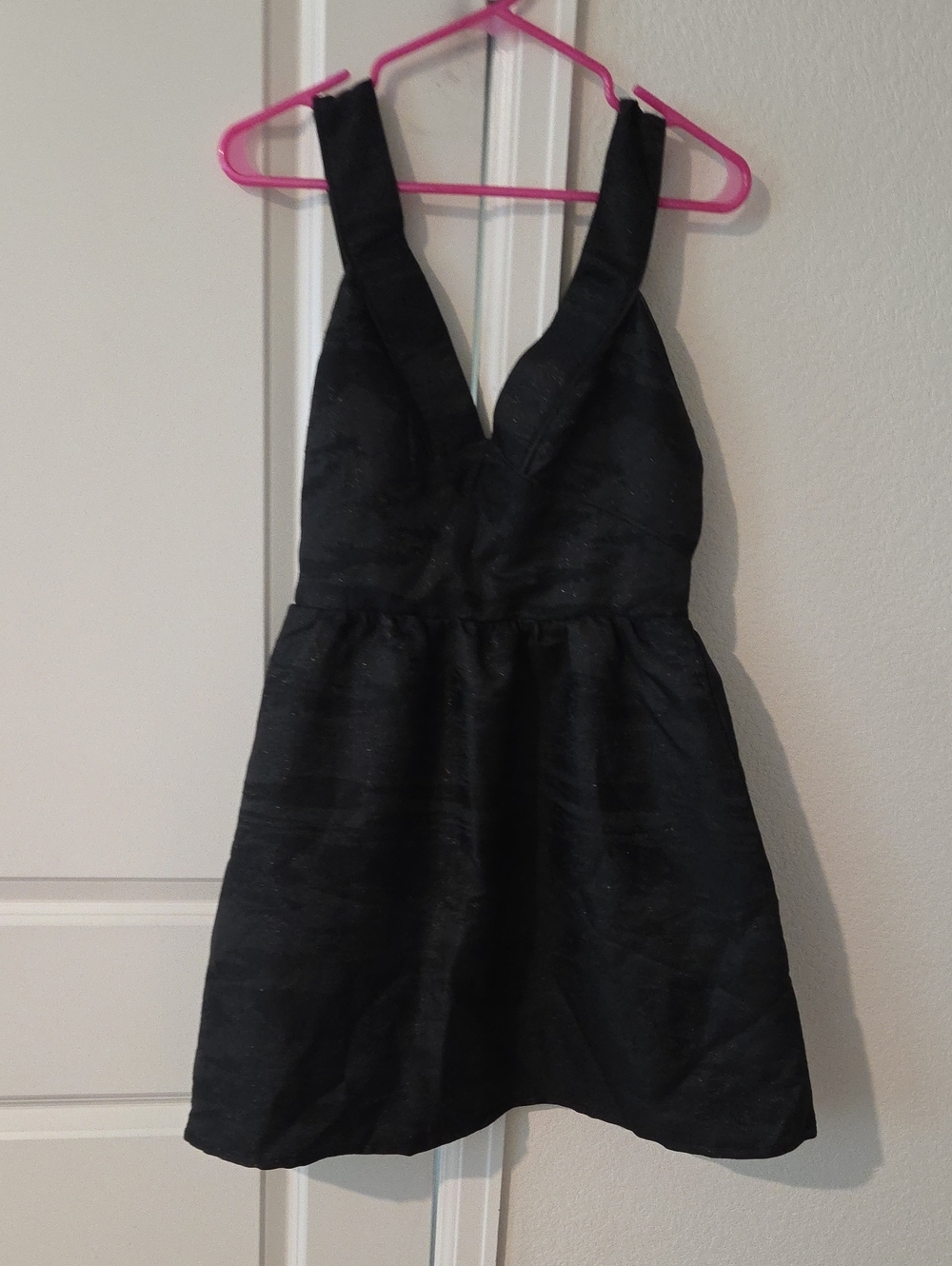 H&M Black Mini Dress with Deep V Neck